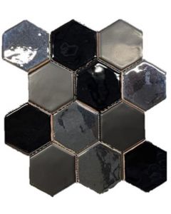 Grandeur Hexagonel 28x30cm Zwart Glans (ESMOSA006)