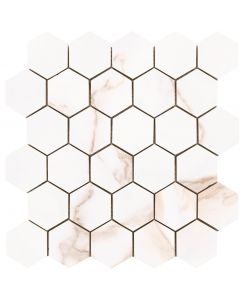Cifre Cerámica Diamond Gold hexagon mozaiek glans op net van 26x27