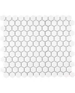The Mosaic Factory Barcelona mozaïektegel 26X30cm Extra White Glans (AFH23051) - Hexagon