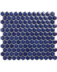 The Mosaic Factory Barcelona mozaïektegel 26X30cm Cobalt Blue  Glans (AFH23700) - Hexagon