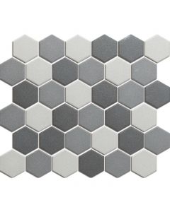 The Mosaic Factory London mozaïektegel 28.2X32.1cm Dark Grey mix Mat (LOH10MIX1) - Hexagon