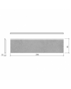 Mosa Terra Maestricht 204BP Plint 9,5X30cm Agaatgrijs 10mm Mat