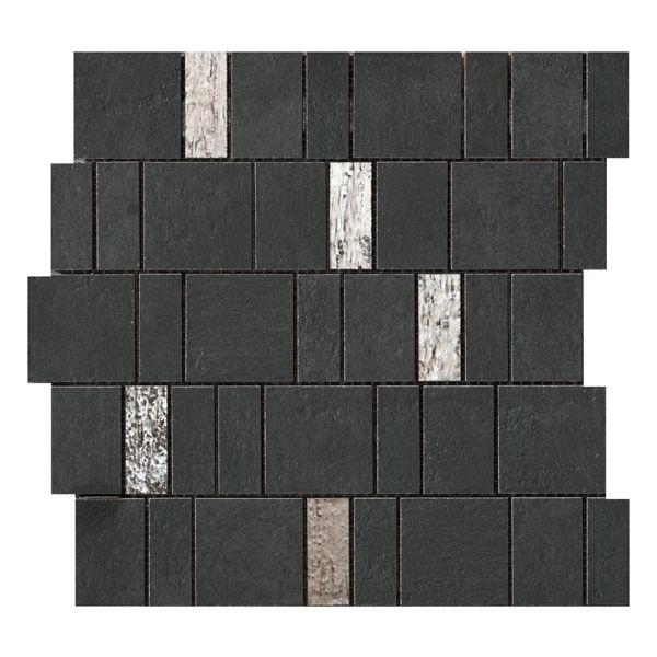 Cercom Temper 1070154 Wandtegel Mozaiek.30X30cm Coal Mos.Met.Mat Ret.