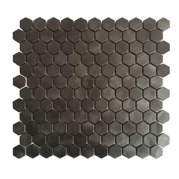 Dune Reflections 188765 Wandtegel Mozaiek.29,5X30,5cm Gunmetal 8mm Mat F:Hexagon