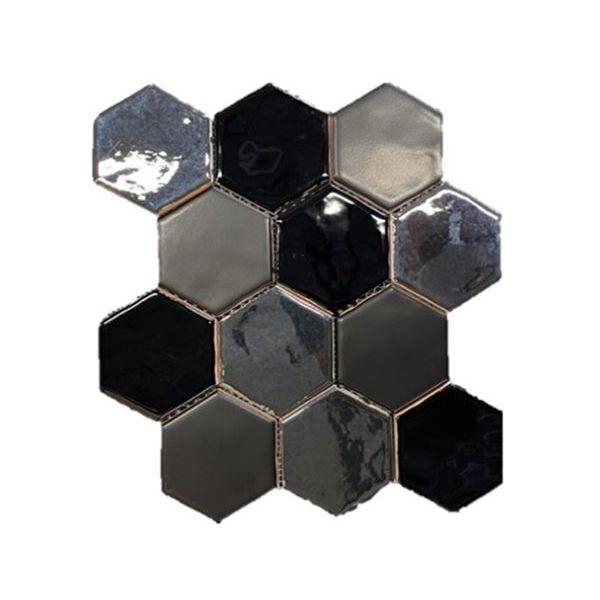 Grandeur Hexagonel 28x30cm Zwart Glans (ESMOSA006)