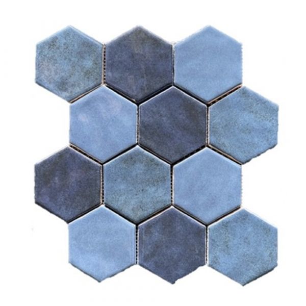 Grandeur Hexagonel 28x30cm Blauw glans ESMOSA009