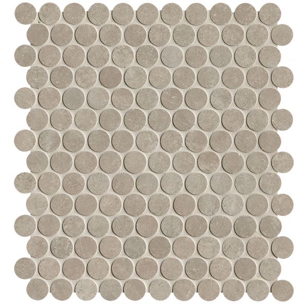 FAP Ceramiche Nobu Grey round mosaico 2,2cm rond op net van 29x32,5
