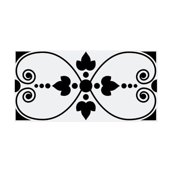 Vives Rivoli Décor Blanco Rosiers Negro 10x20