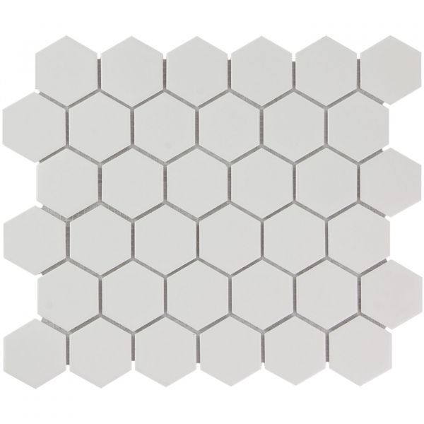 The Mosaic Factory Barcelona mozaïektegel 28.2X32.1cm Extra White  Glans (AFH13051) - Hexagon