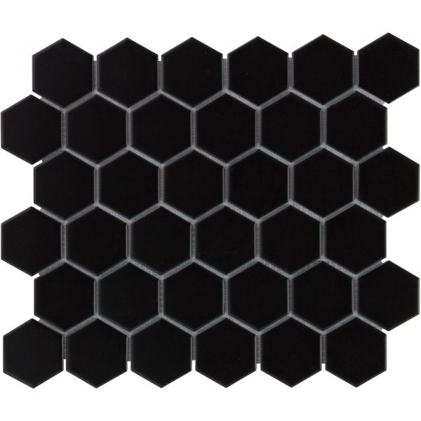 The Mosaic Factory Barcelona mozaïektegel 28.2X32.1cm Black Mat (AMH13317) - Hexagon