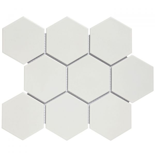 The Mosaic Factory Barcelona mozaïektegel 25.6X29.6cm White Mat (AMH95010) - Hexagon