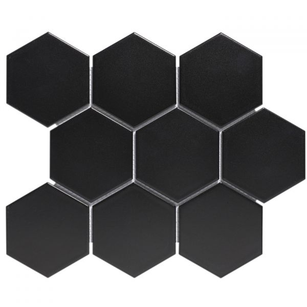 The Mosaic Factory Barcelona mozaïektegel 25.6X29.6cm Black Mat (AMH95317) - Hexagon