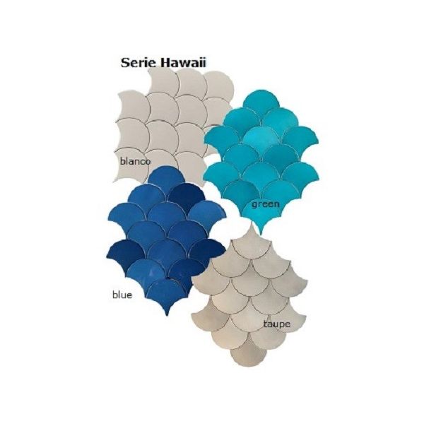 Grandeur Hawaiian 6,3x12,5cm Groen Glans (ESHAWA003)