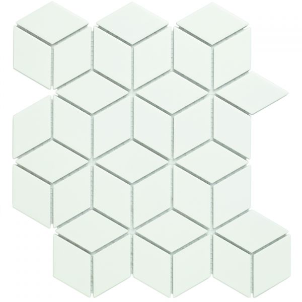 The Mosaic Factory Paris mozaïektegel 26.6X30.5cm White Mat (PACU140) - Kubus