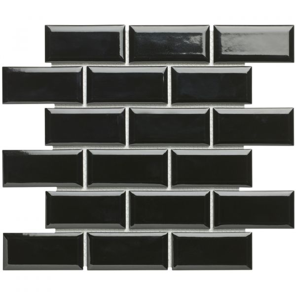 The Mosaic Factory Paris mozaïektegel 28.8X29.4cm Black Glans (PAME915) - Rechthoek