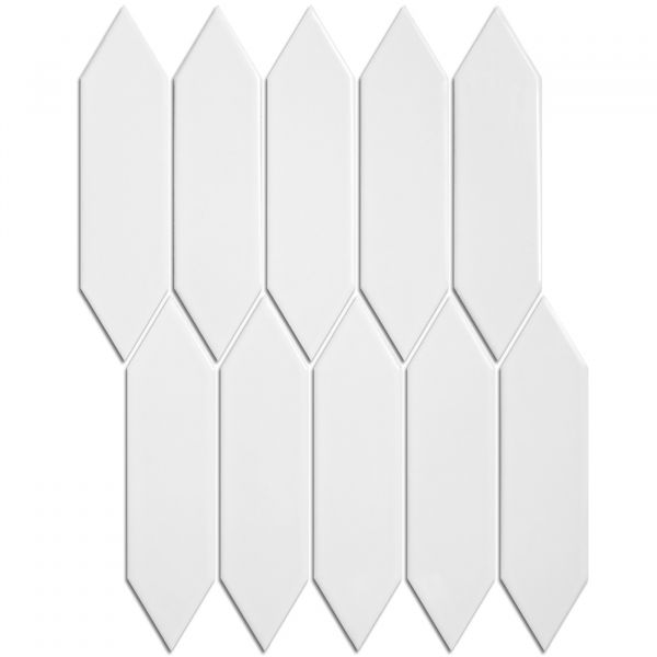 The Mosaic Factory Paris mozaïektegel 25.5X31.5cm White Glans (PAPIC12) - Hexagon