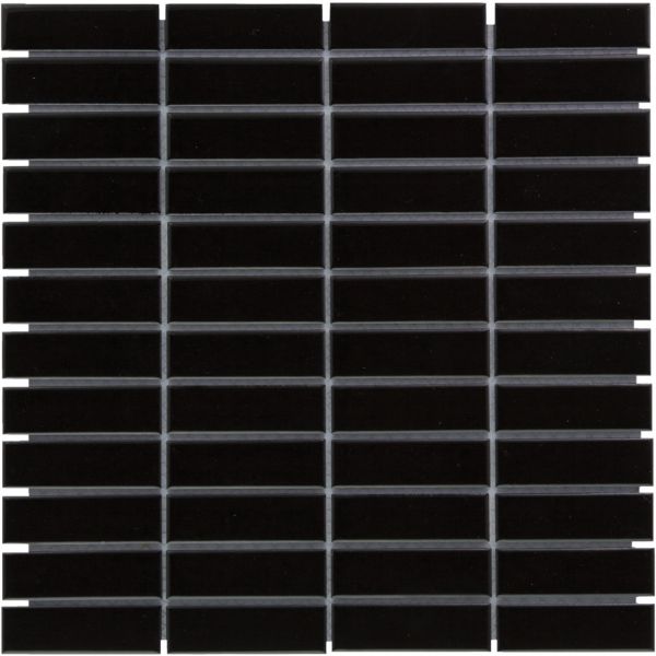 The Mosaic Factory Paris mozaïektegel 30X30cm Black Glans (PARG915) - Rechthoek