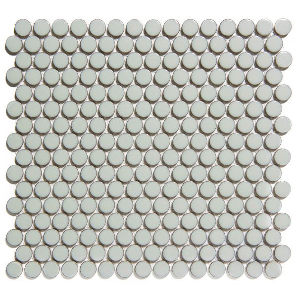 The Mosaic Factory Venice mozaïektegel 31.5X29.4cm Light Grey Edge Glans (VKN330) - Rond